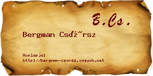 Bergman Csörsz névjegykártya